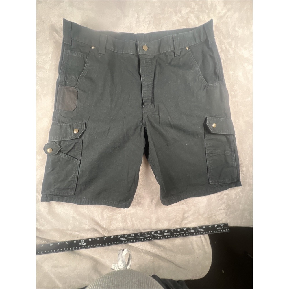 Carhartt Shorts Men 40 Black Ripstop Cargo Carpenter Relax Utility Workwear B357